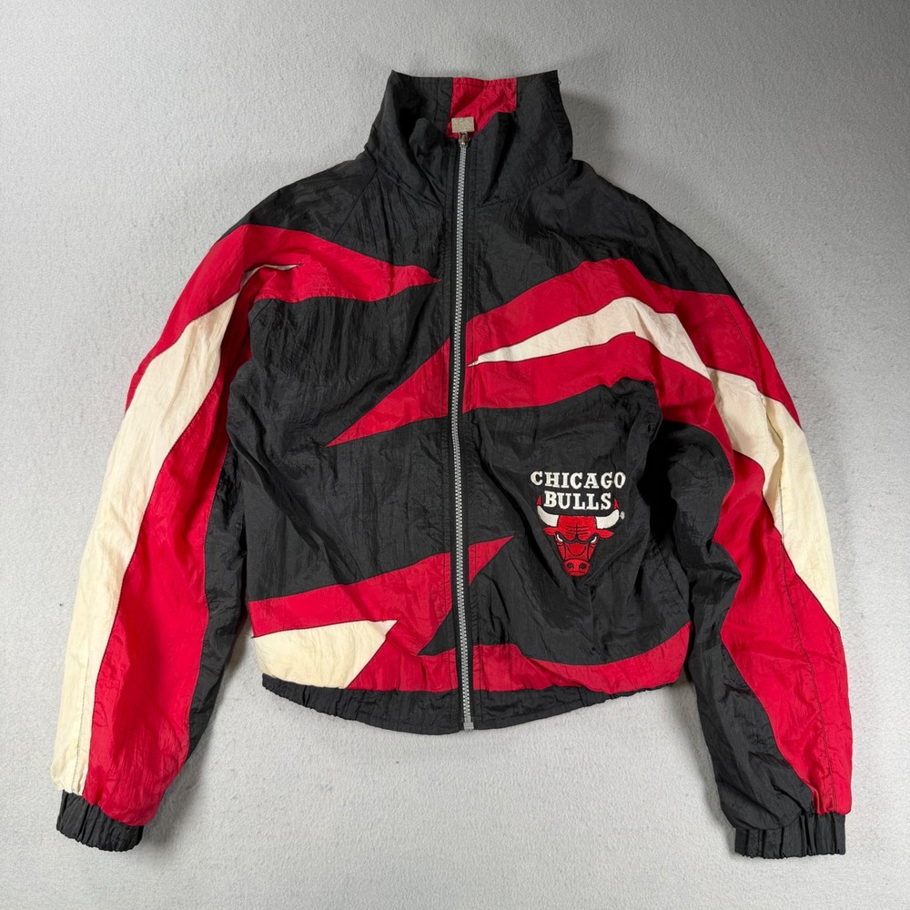 Vintage Chicago Bulls First Pick Sports Starter Windbreaker Jacket Youth L Black